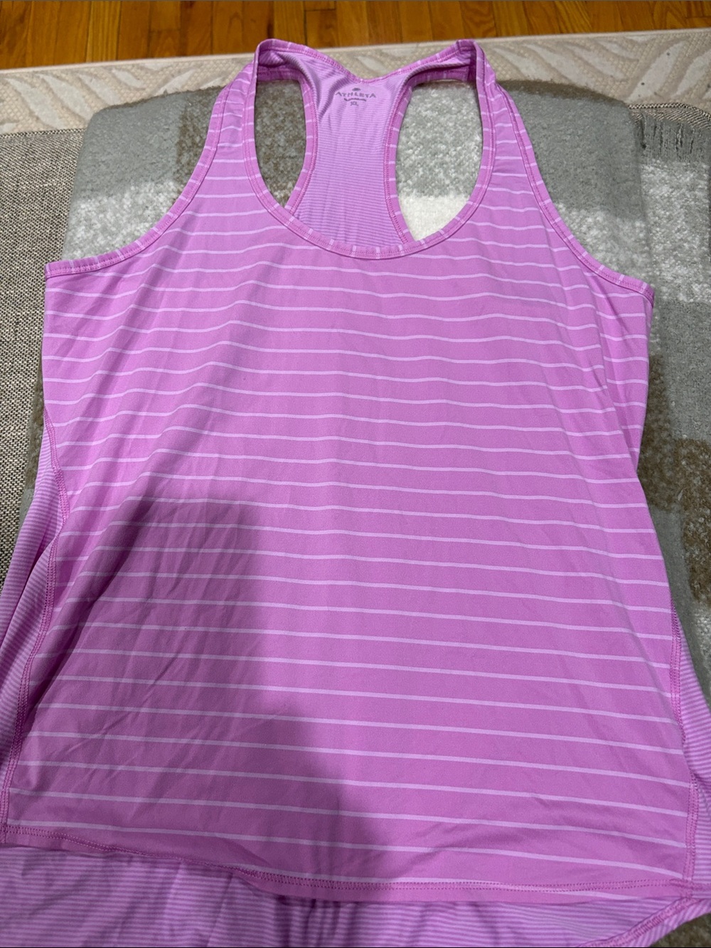 Athleta Pink Striped Racerback Tank